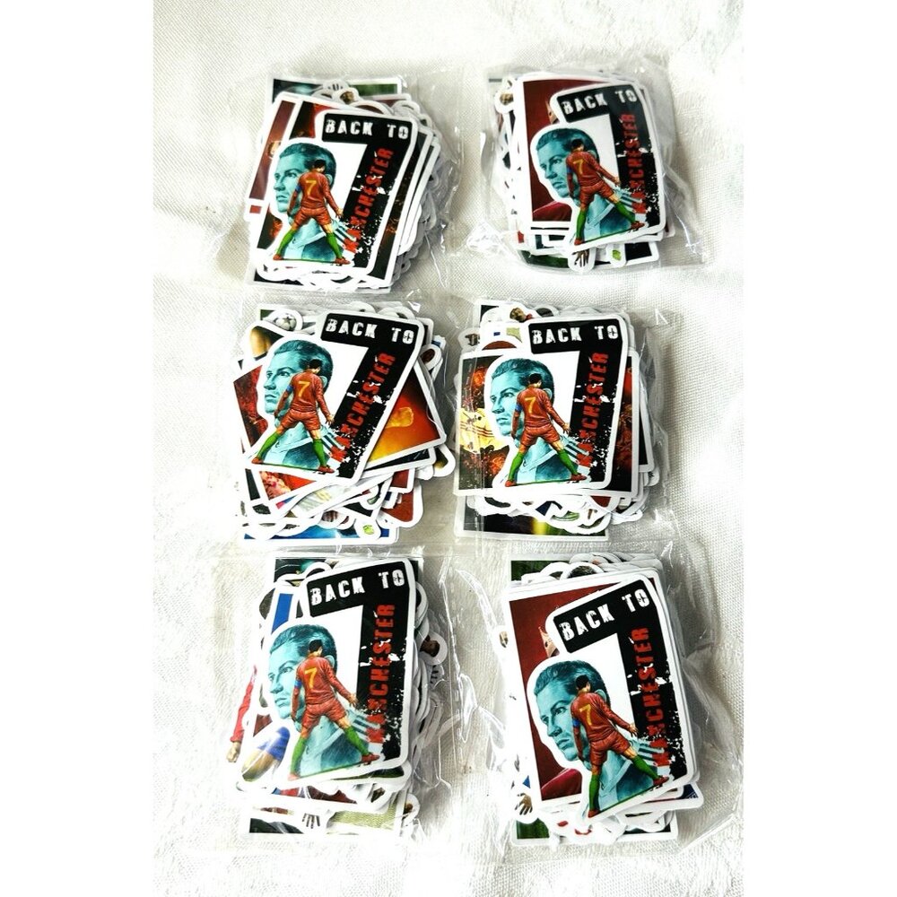 CR7 Cristiano Ronaldo Lot of 6 Packs of 50 Decals Stickers each Soccer Football